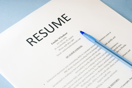 visual of resume on table